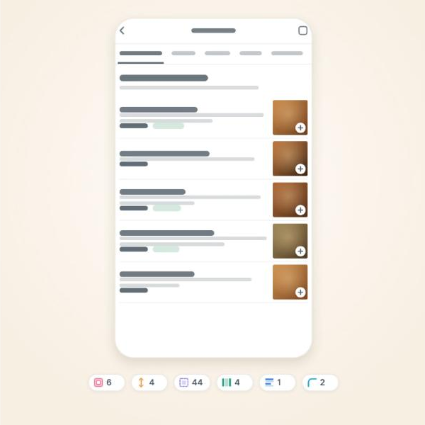 The Menu Online menu before the cleanup: cramped rows and small images