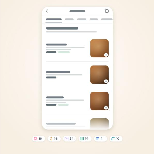 The Menu Online menu after the cleanup: more breathing room, bigger images and rounded corners